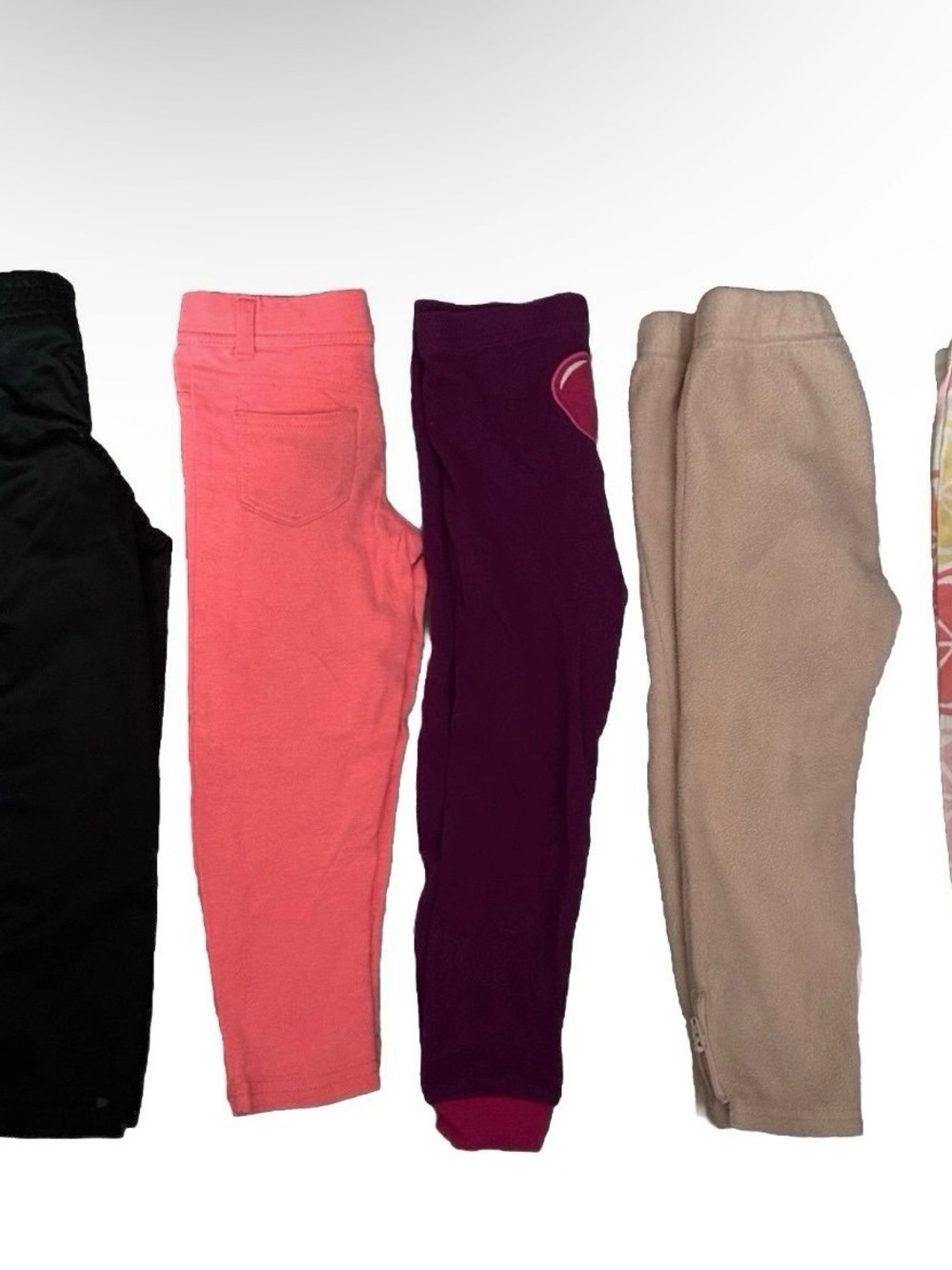 Lot Of 9 Toddler Girls Pants Leggings Jeans Sweatpants Size 3T